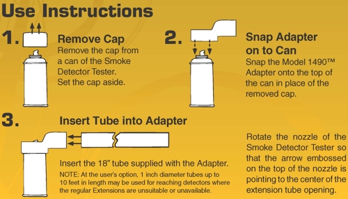 Extension Adapter User Instructions Extension Adapter User Instructions. Remove smoke can cap. Snap adapter cap onto rim of can. Insert adapter tube into the adapter.