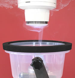 Testing Ceiling Mount Smoke Detector