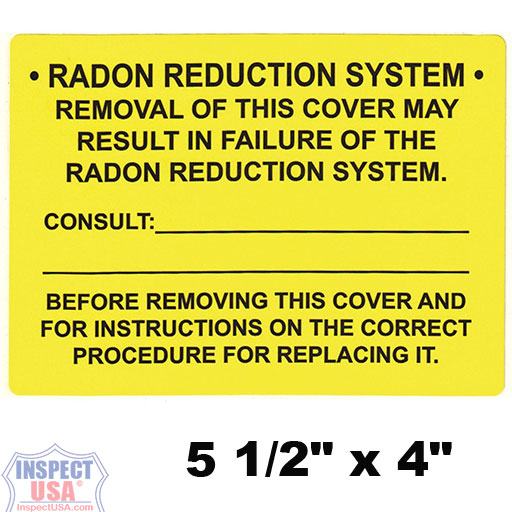 System Labels: Sump Cover Yellow (15259) 60 Labels 5 1/2" x 4"