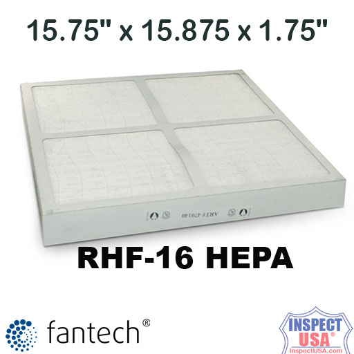 RHF16 Fantech Replacement HEPA Filter (28201) 15.75x5.9x1.75 Inches