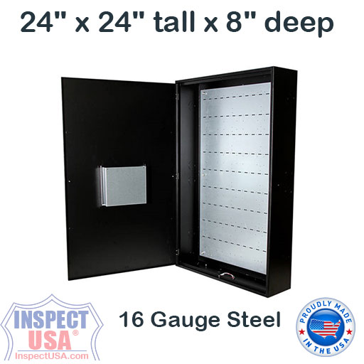 Steel Cabinet Enclosure 24"x24"x8" (ACE2424) Black