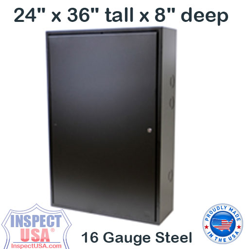 Steel Cabinet Enclosure 24"x36"x8" (ACE2436) Black