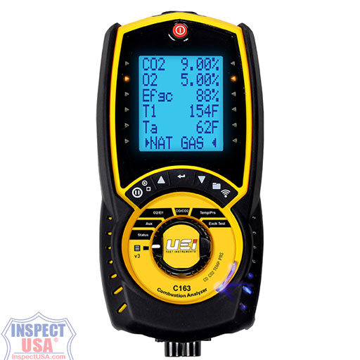 UEI Combustion Analyzer O2 CO2 & CO (C163) SS Probe, Hose & Case