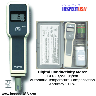 Water Resistant Digital Conductivity Meter 10-9990microSiemens/cm (CO502) ATC