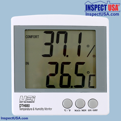 Thermometer Hygrometer -58° to 158°F, 20-100% RH (DTH880) WHITE