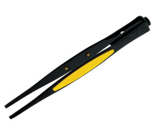 Tweezers: Illuminated Serrated Blunt Tip (GT-70403) 6.5" Steel