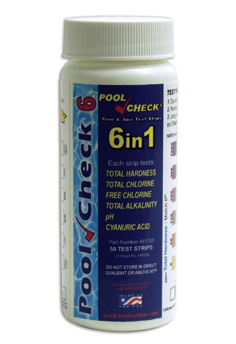 Pool Check 6-in-1 Test Strips (481330) Bottle of 50, 60 Second Result