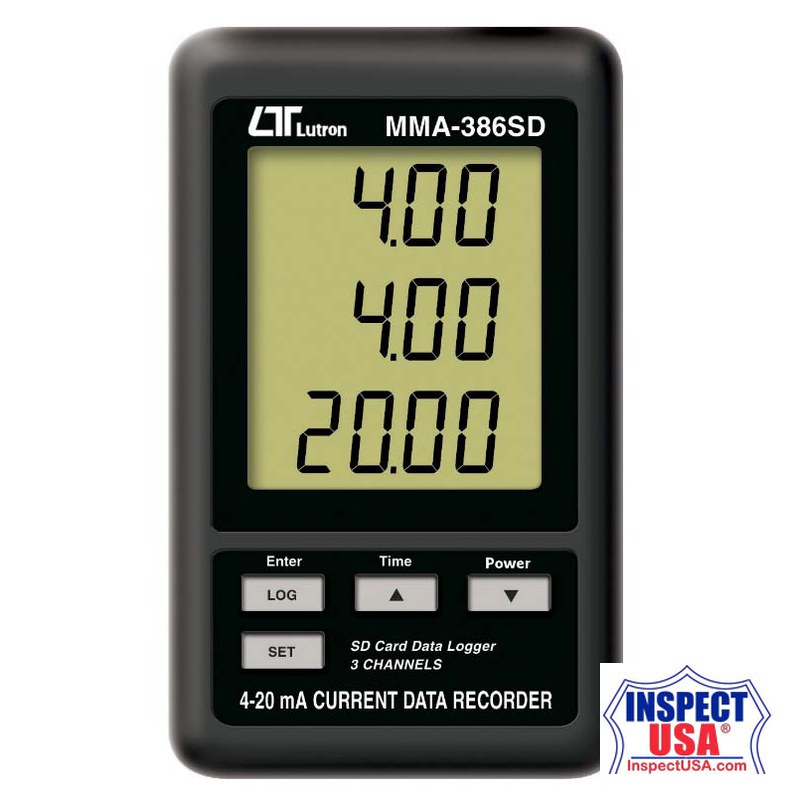Lutron 3 Channels 4-20 Ma Current Recorder (MMA-386SD)