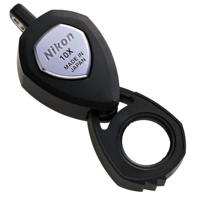10x Nikon Loupe (6947) Round Self-Storing Pocket Magnifier