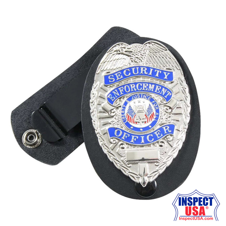 Rothco Leather Clip-On Badge Holder with Swivel Snap