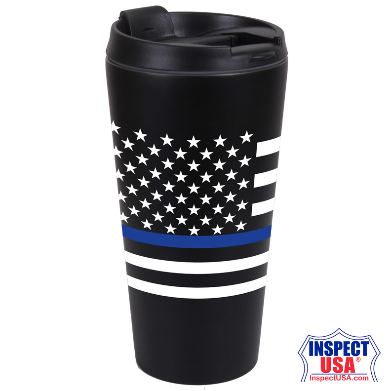 Rothco Thin Blue Line Flag Travel Mug