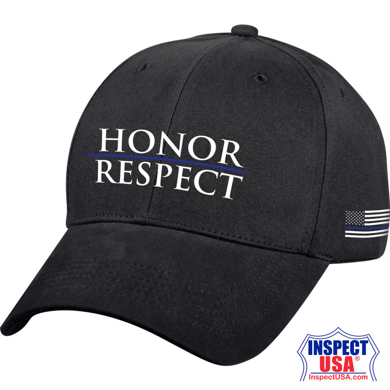 Rothco Honor and Respect Thin Blue Line Low Profile Cap - Black