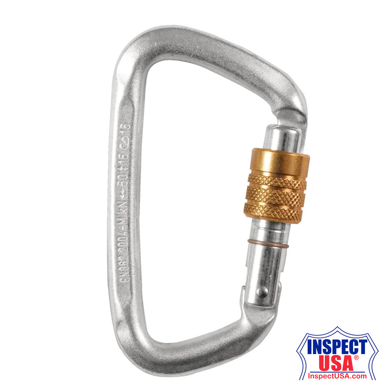 Hard Steel Modified D Key Screw Gate Carabiner