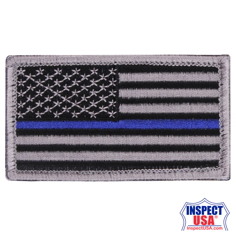 Rothco Thin Blue Line Police U.S. Flag Patch - Hook Back
