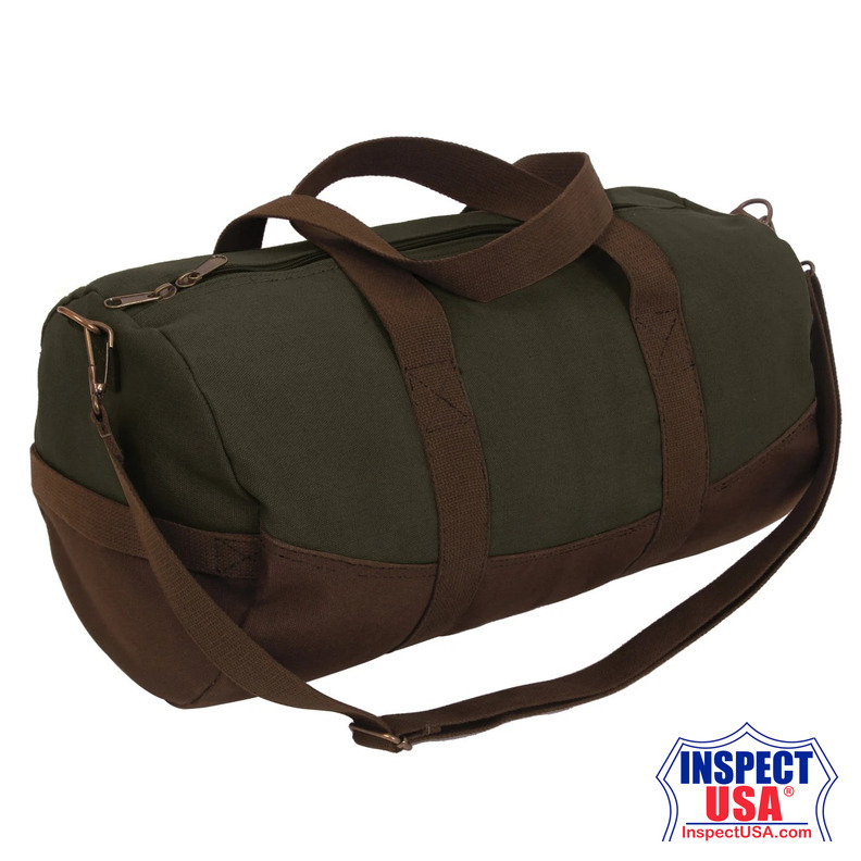 Rothco Two-Tone Canvas Duffle Bag With Brown Bottom