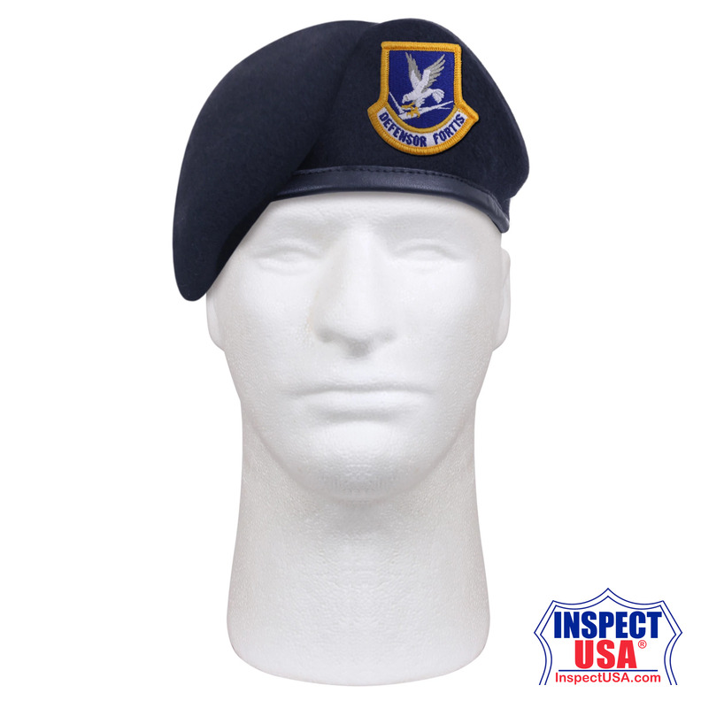 Rothco Inspection Ready Beret With USAF Flash - Midnight Navy Blue