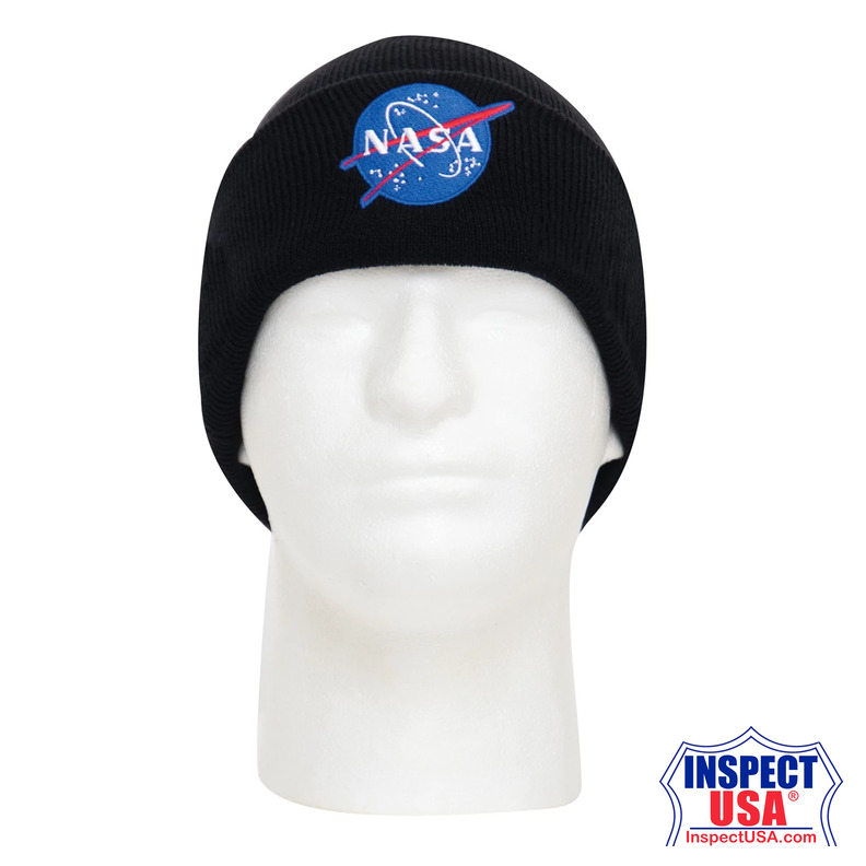 Rothco Deluxe NASA Meatball Logo Embroidered Watch Cap - Black