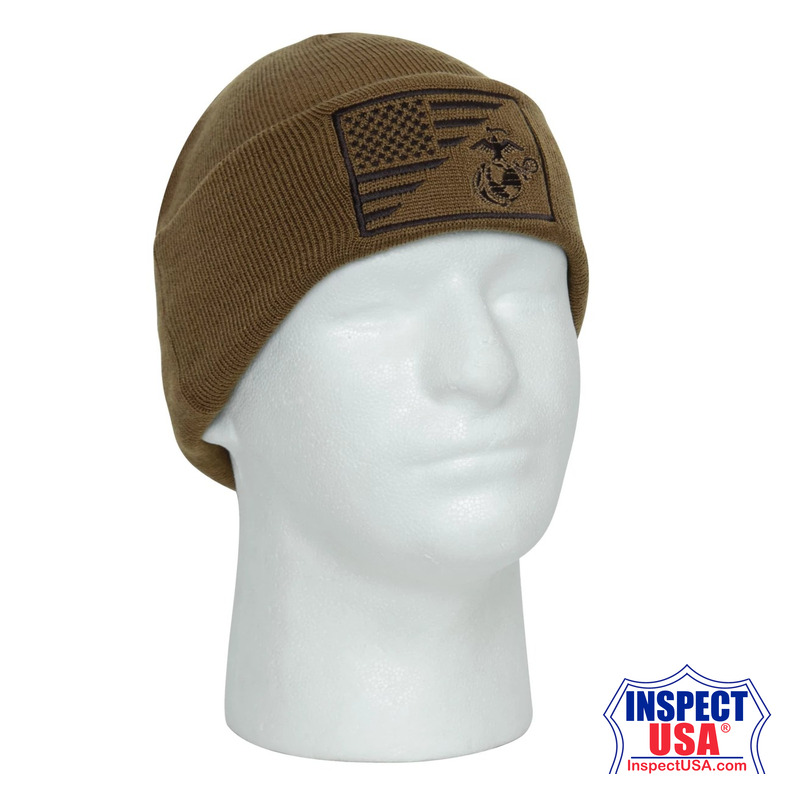 Rothco USMC Eagle, Globe and Anchor / US Flag Deluxe Fine Knit Watch Cap