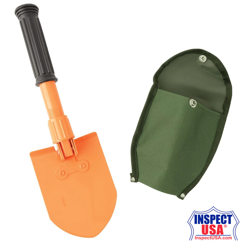 Rothco Orange Mini Pick & Shovel with Cover