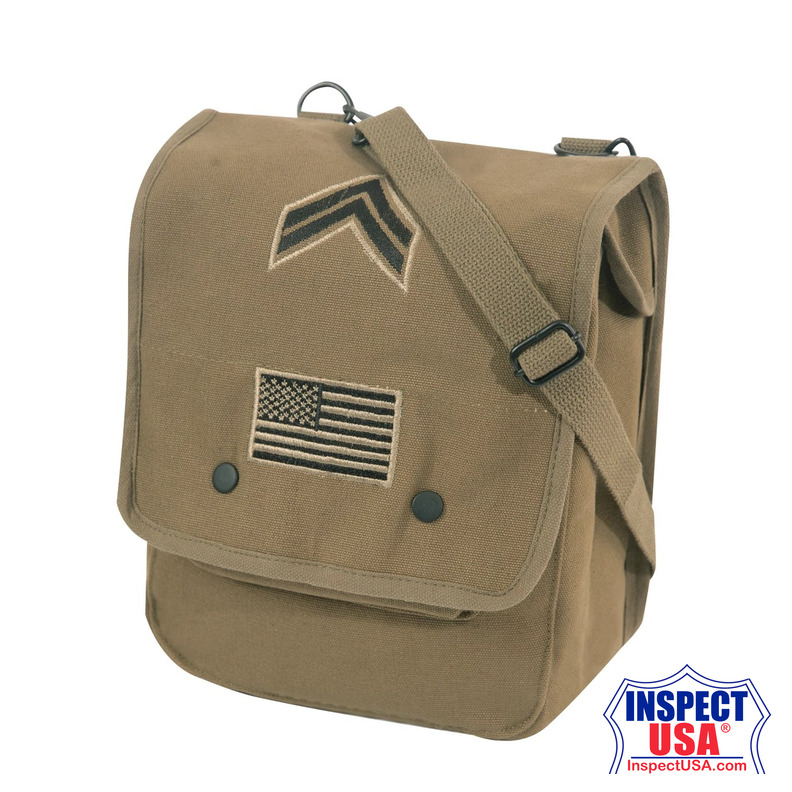 Rothco Canvas Map Case Shoulder Bag With Military Patches