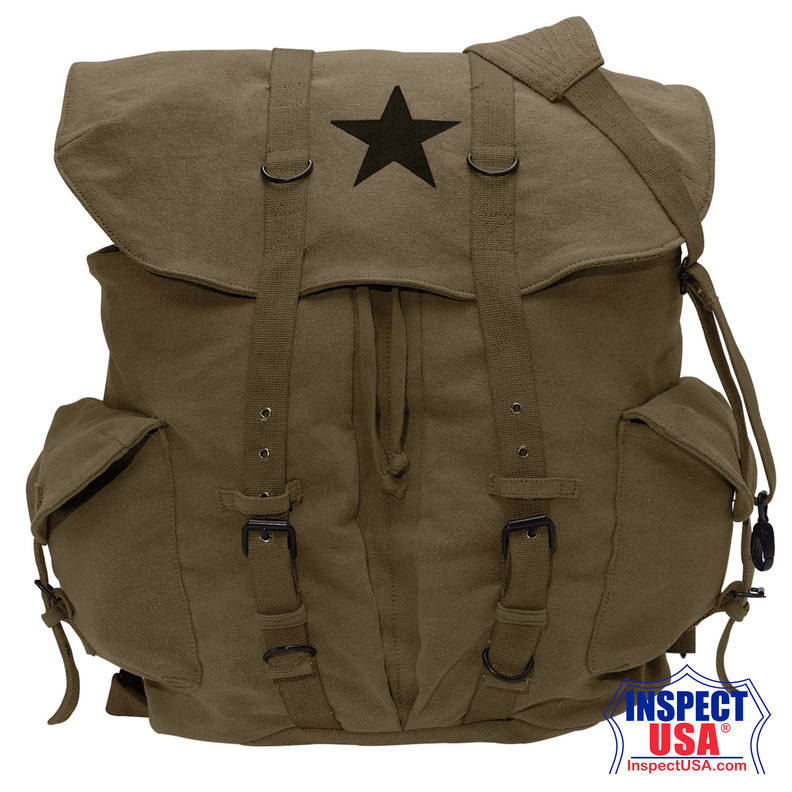 Rothco Vintage Weekender Canvas Backpack with Star