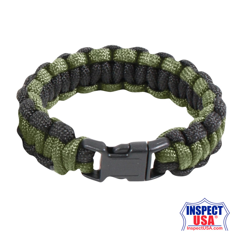 Rothco Two-Tone Paracord Bracelet - Olive Drab / Black