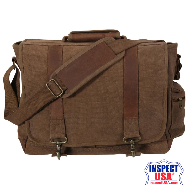 Rothco Vintage Canvas Pathfinder Laptop Bag With Leather Accents