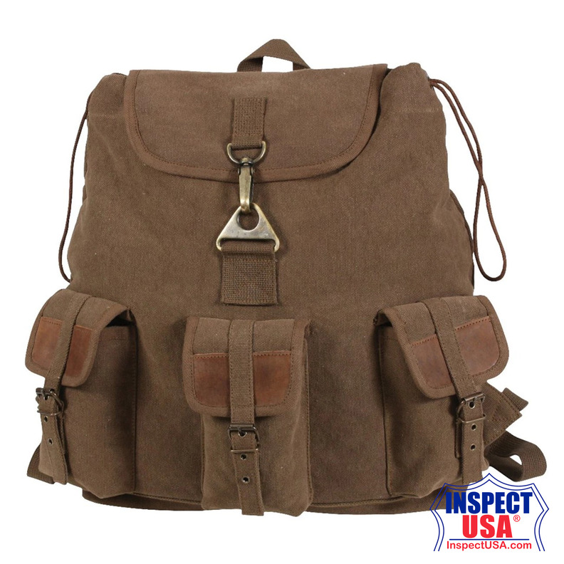 Rothco Vintage Canvas Wayfarer Backpack With Leather Accents