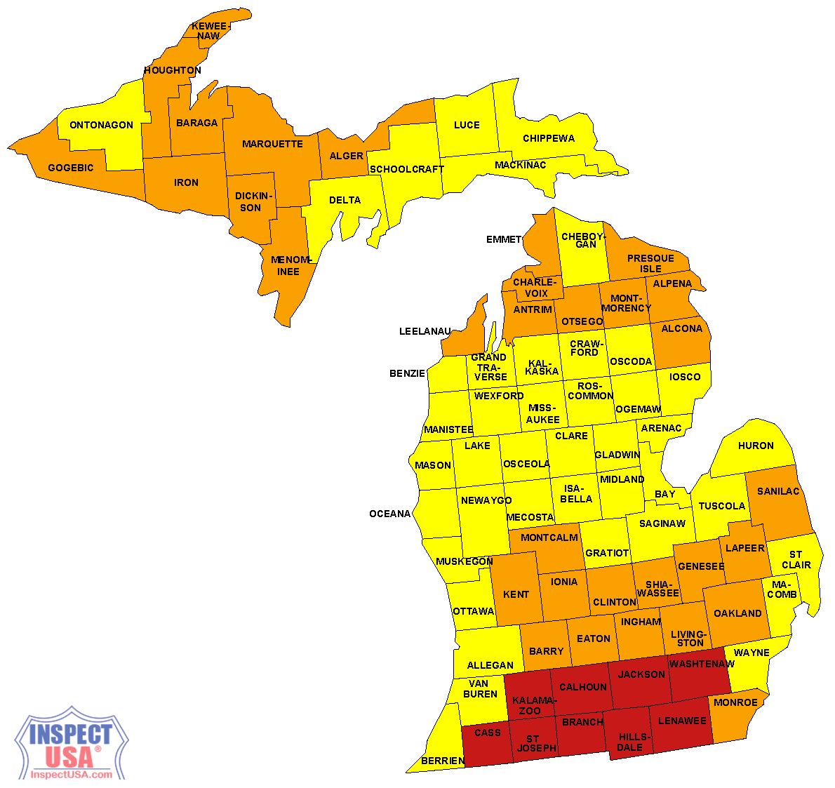 michigan  Zone Map