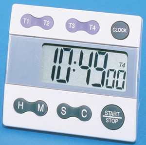Timer and Clock Digital 4 Channel (Ti388) White with Jumbo LCD