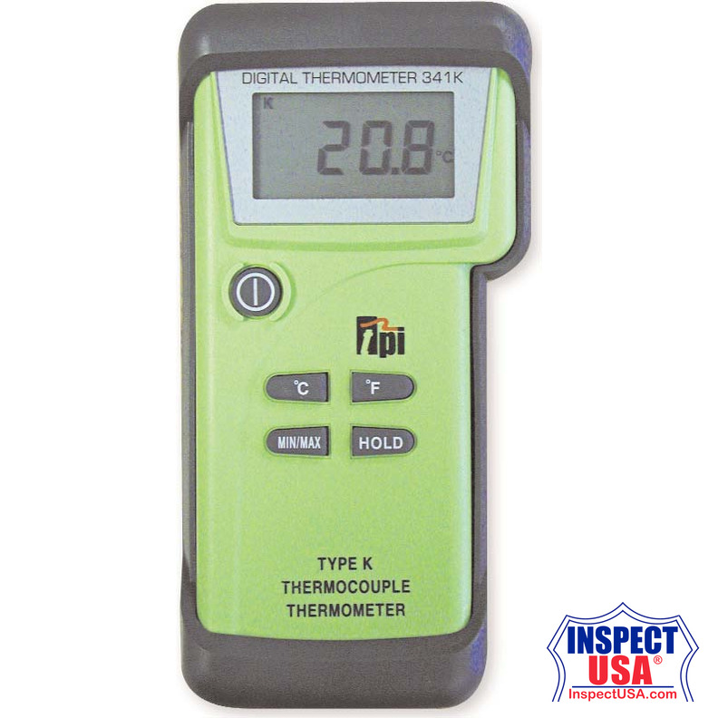 TPI Single Input K-Type Thermocouple Thermometer with GK11M Probe (341KC1)