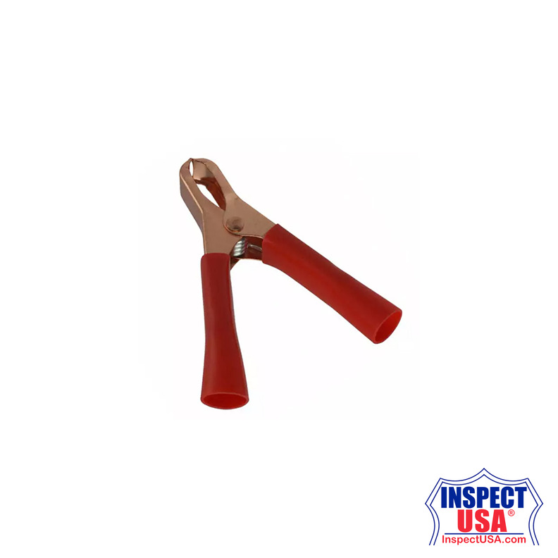 TPI Insulated Sleeve Battery Terminal Clamp, Miniature Test Clip Steel 1.125" (28.58mm) 1 1/8" Red (BC46TRCP)