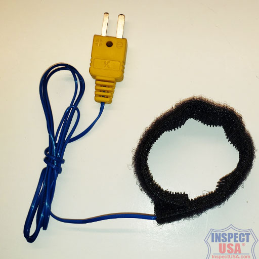 K-Type Thermocouple Probe -50° to 500°F (TPKV36) 6" Velcro Pipe Strap