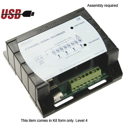 Velleman Kit 4 Channel DATA LOGGER (V-K8047) Assembly Required