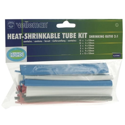 Velleman Heat Shrink Tubes 2:1 (V-KSTMC) 40 Pack, Multi-Color