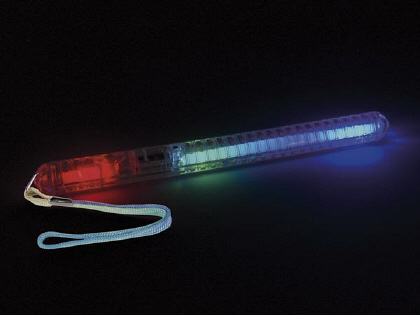 Flashing Multi-colored Fun Wand (LFRGB) with Wrist Strap & Batteries