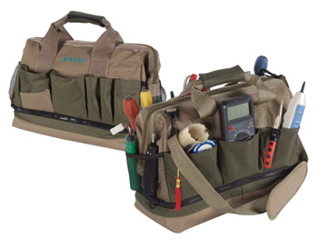 Tool Bag Rugged Nylon 15" x 7.5" x 12" (VTBAG2) Tan & Green