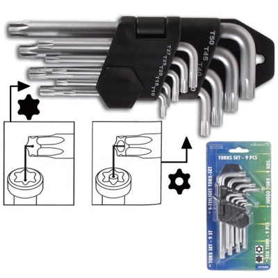 Torx Star Wrench Set (VTSTAR) 9 Piece Chrome Set