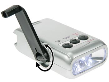 Hand Crank LED Flashlight (ZL388-5) Alarm, Flasher, Charger