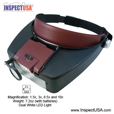 Magnifier Binocular 1.5, 3, 8.5, 10x (VTMG13) with Integral LED Light