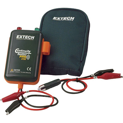 Extech Continuity Tester Pro (CT20) with Remote Probe, Leads & Case