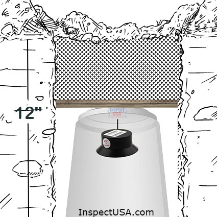 Alpha Track radon testing device should be mounted inside an inverted plastic cup.